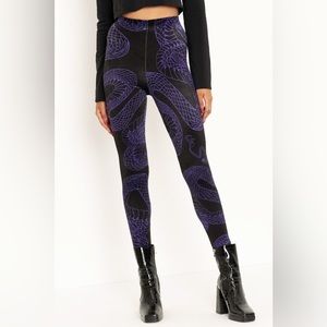 BlackMilk Clothing VENOMOUS PURPLE VELVET HW LEGGINGS
